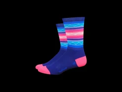 Trek Bikes DeFeet Aireator 6'' Santa Fe Socks Blue/Pink Shop