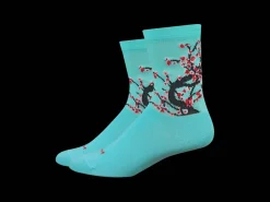Trek Bikes DeFeet Aireator 4'' Women's Blossom Socks Light Blue Clearance
