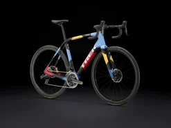 Trek Bikes Domane SLR 9 AXS Gen 4 Team Replica:Metallic Red Smoke to Blue Smoke Fade Online
