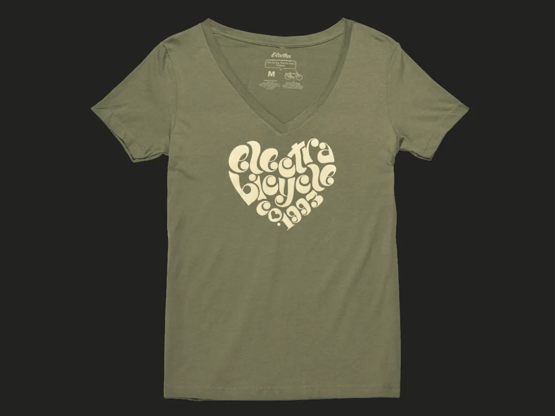 Trek Bikes Electra Ladies' 1993 T-Shirt Olive Grey Clearance