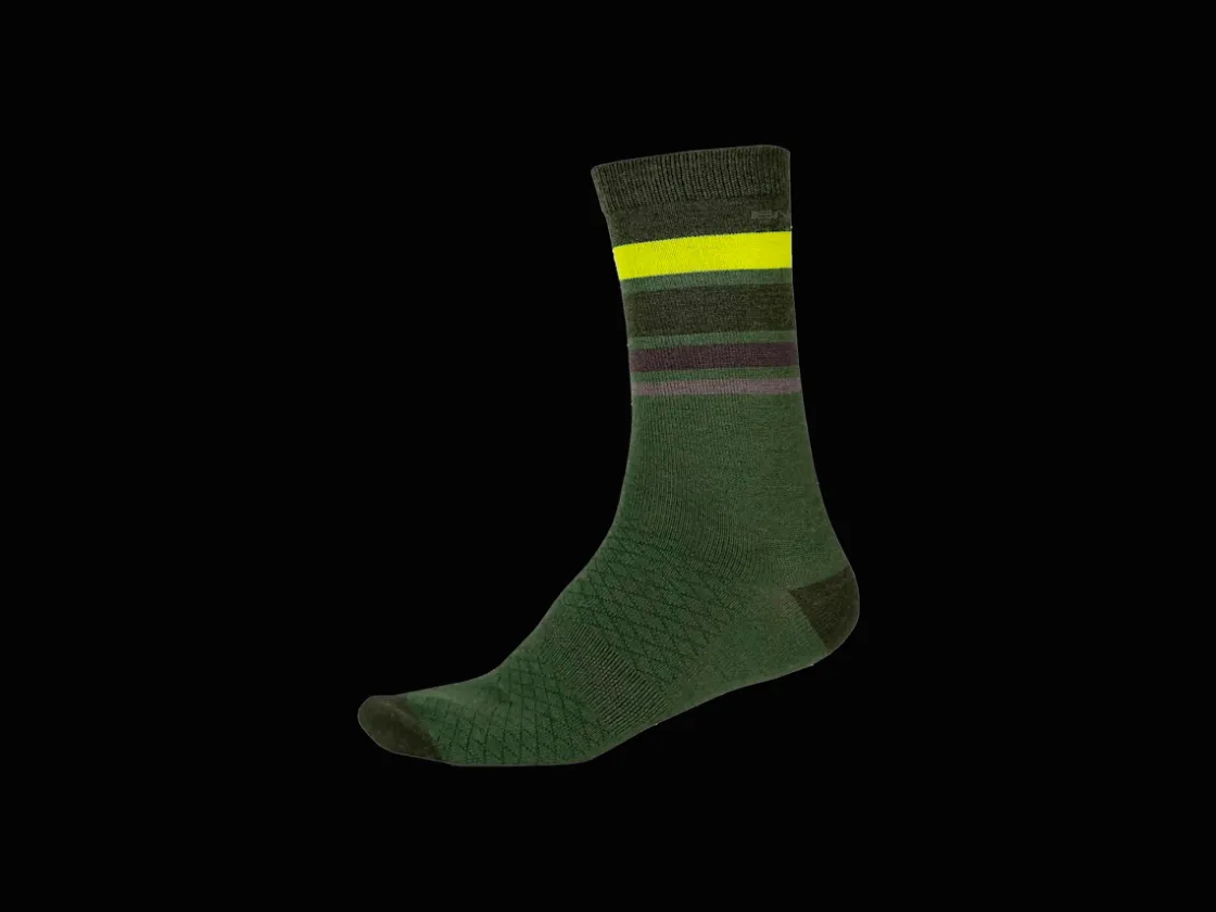 Trek Bikes Endura BaaBaa Merino Stripe Cycling Sock Fashion
