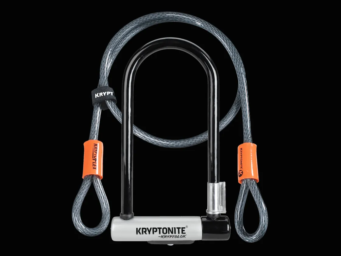 Trek Bikes Kryptonite New-U KryptoLok Standard U-Lock with 4' Flex Cable Black Clearance