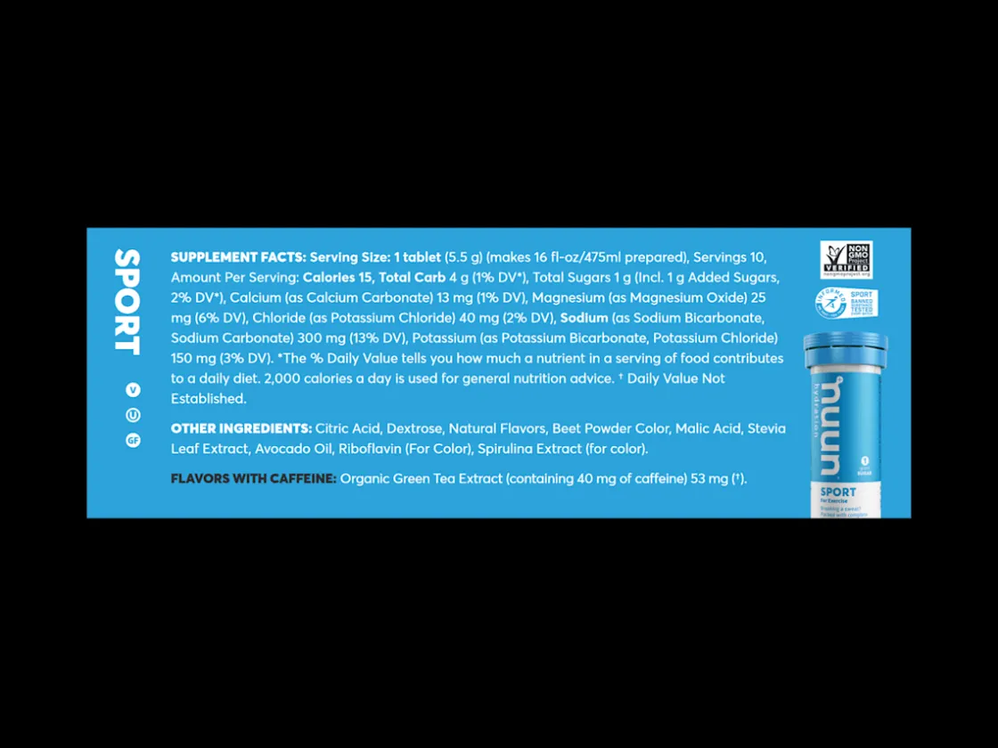 Trek Bikes Nuun Sport + Caffeine Hydration Tablets Box of 8 Tubes Cheap