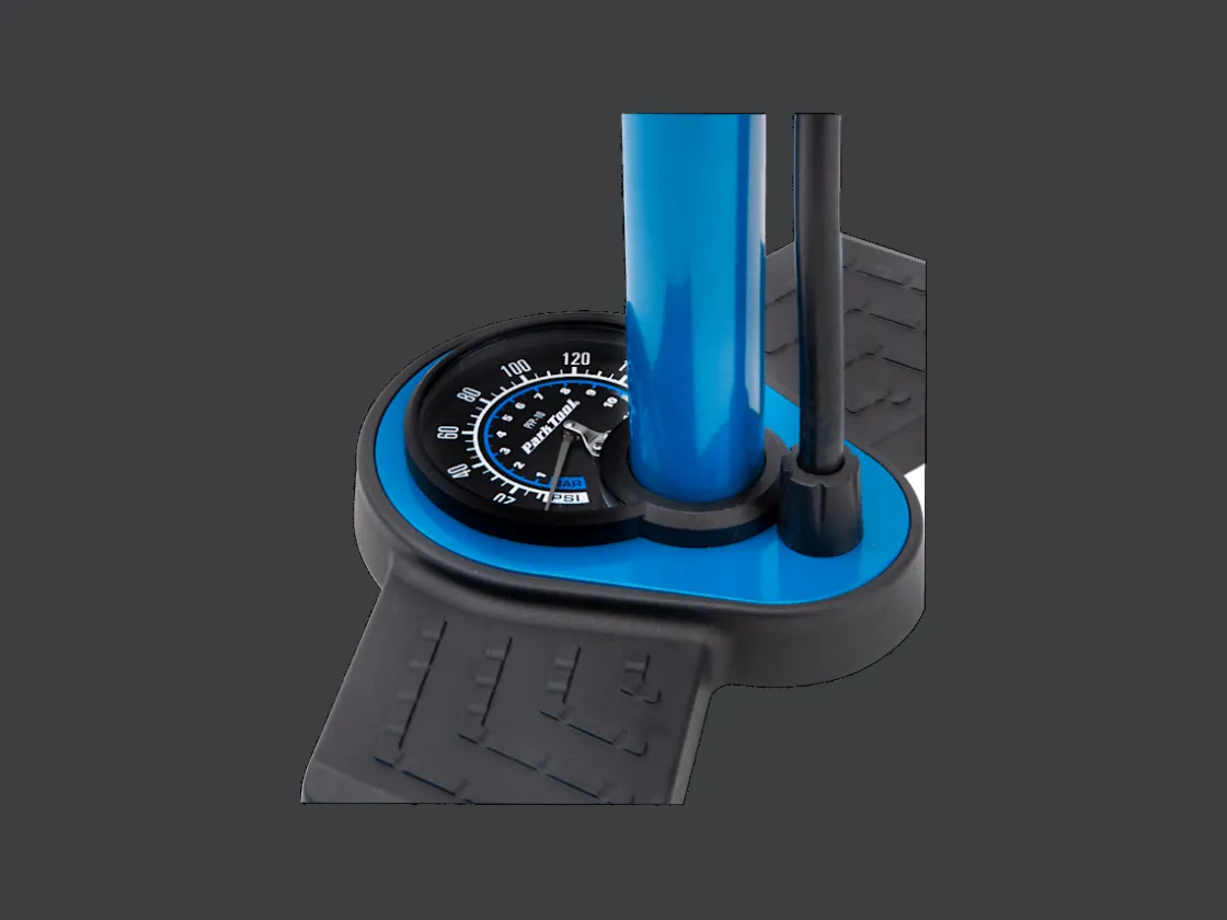 Trek Bikes Park Tool PFP-10 Home Mechanic Floor Pump Blue Shop