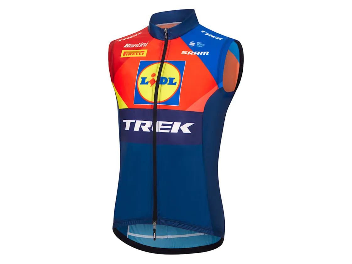 Trek Bikes Santini Lidl-Trek Replica Race Wind Vest Dark Blue/Yellow Shop