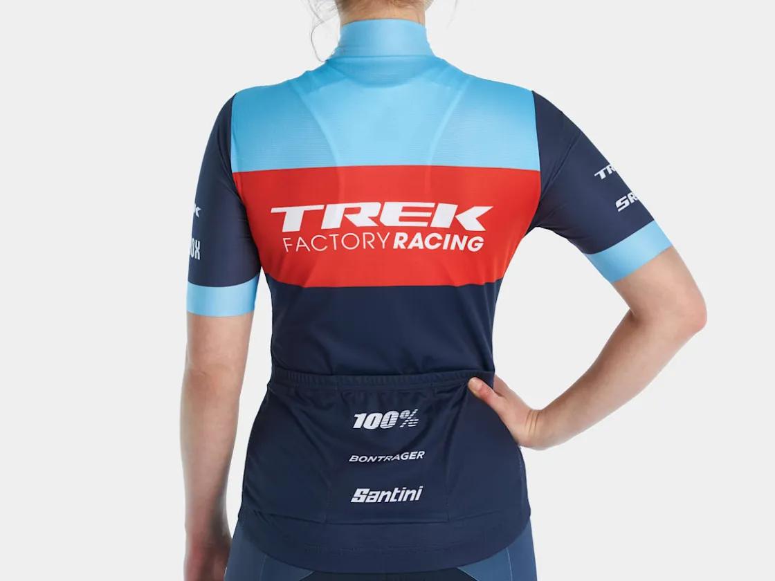 Trek Bikes Santini Trek Factory Racing Women's XC Team Replica Cycling Jersey Dark Blue/Azure Hot