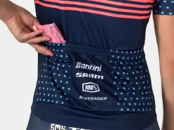 Trek Bikes Santini Trek Factory Racing Women's CX Team Replica Cycling Jersey Dark Blue/Radioactive Coral Outlet