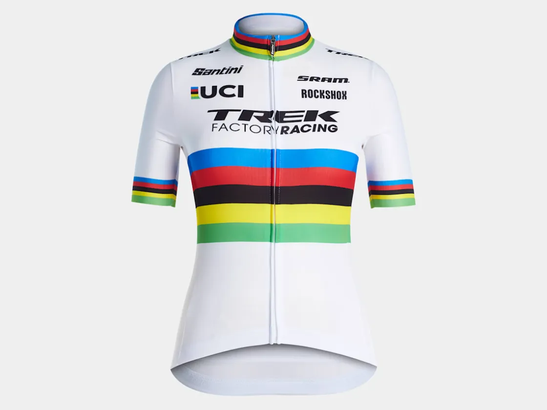 Trek Bikes Santini Trek Factory Racing Women's Replica World Champion Cycling Jersey White/Yellow Best Sale