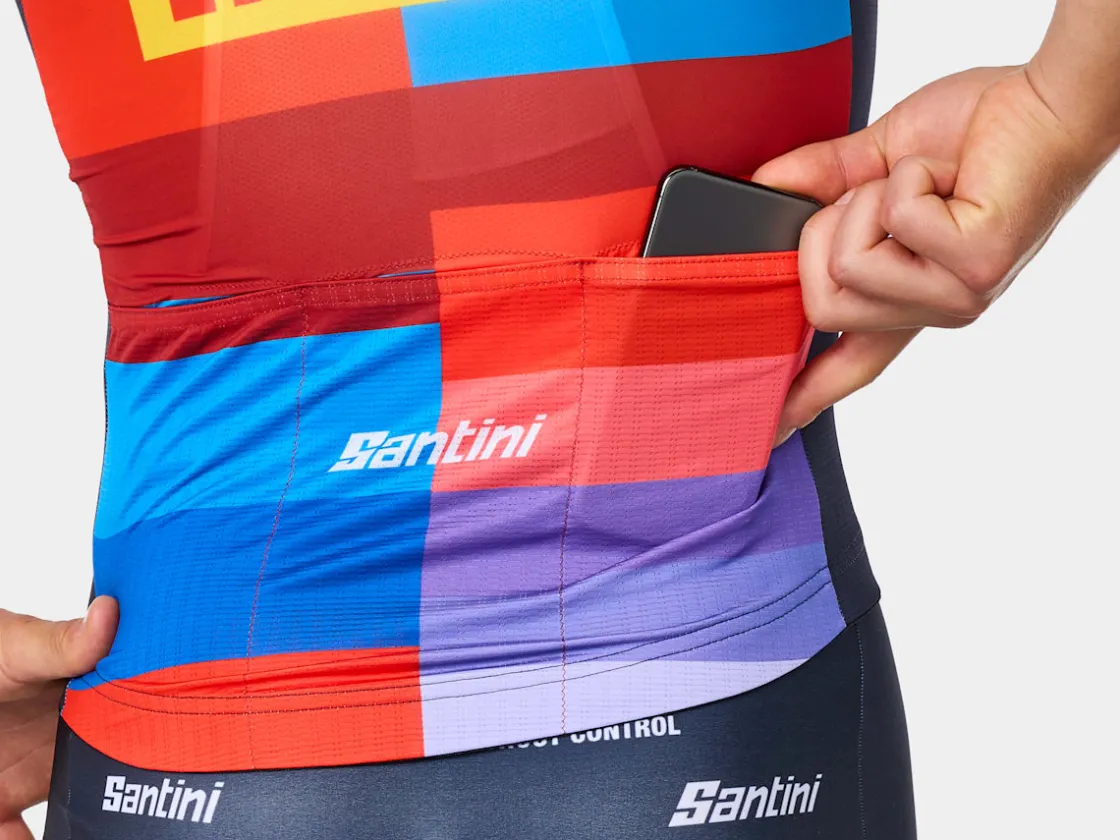 Trek Bikes Santini Trek Factory Racing Men's Team Replica Cycling Jersey Dark Blue Fashion