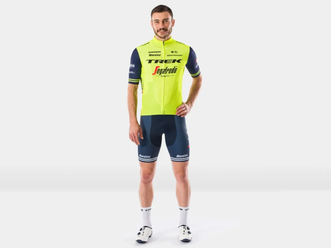 Trek Bikes Santini Trek-Segafredo Men's Team Training Replica Jersey Radioactive Yellow/Dark Blue Fashion