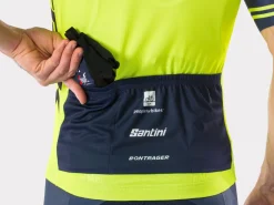 Trek Bikes Santini Trek-Segafredo Men's Team Training Replica Jersey Radioactive Yellow/Dark Blue Fashion