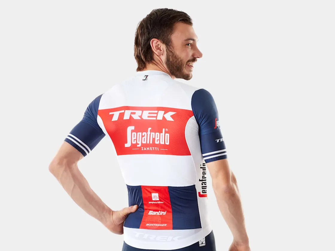 Trek Bikes Santini Trek-Segafredo Men's Team Cycling Jersey White/Dark Blue Cheap