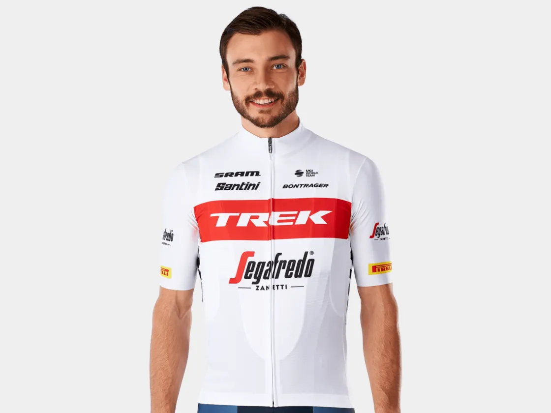 Trek Bikes Santini Trek-Segafredo Men's Team Replica Race Jersey White/Red Cheap