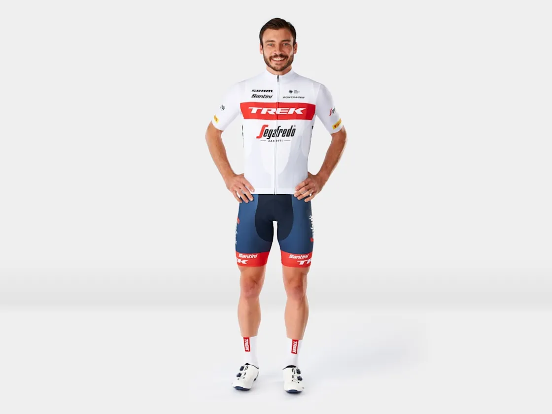 Trek Bikes Santini Trek-Segafredo Men's Team Replica Race Jersey White/Red Cheap