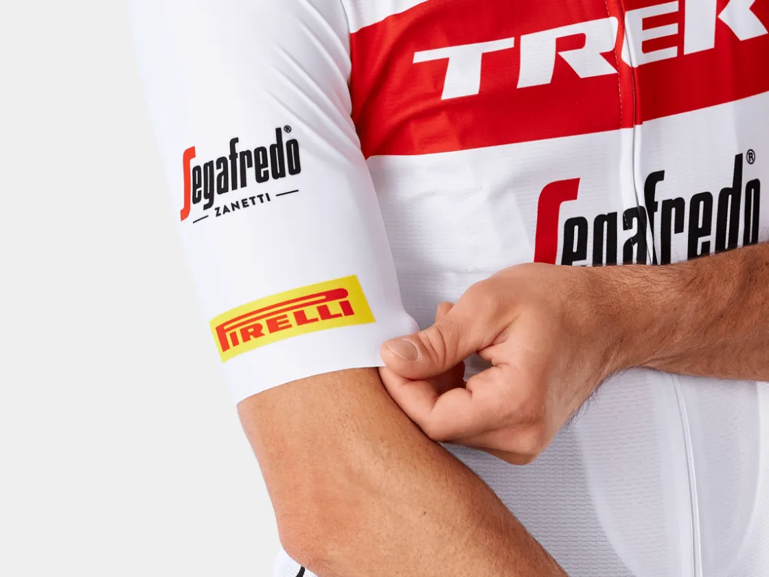 Trek Bikes Santini Trek-Segafredo Men's Team Replica Race Jersey White/Red Cheap