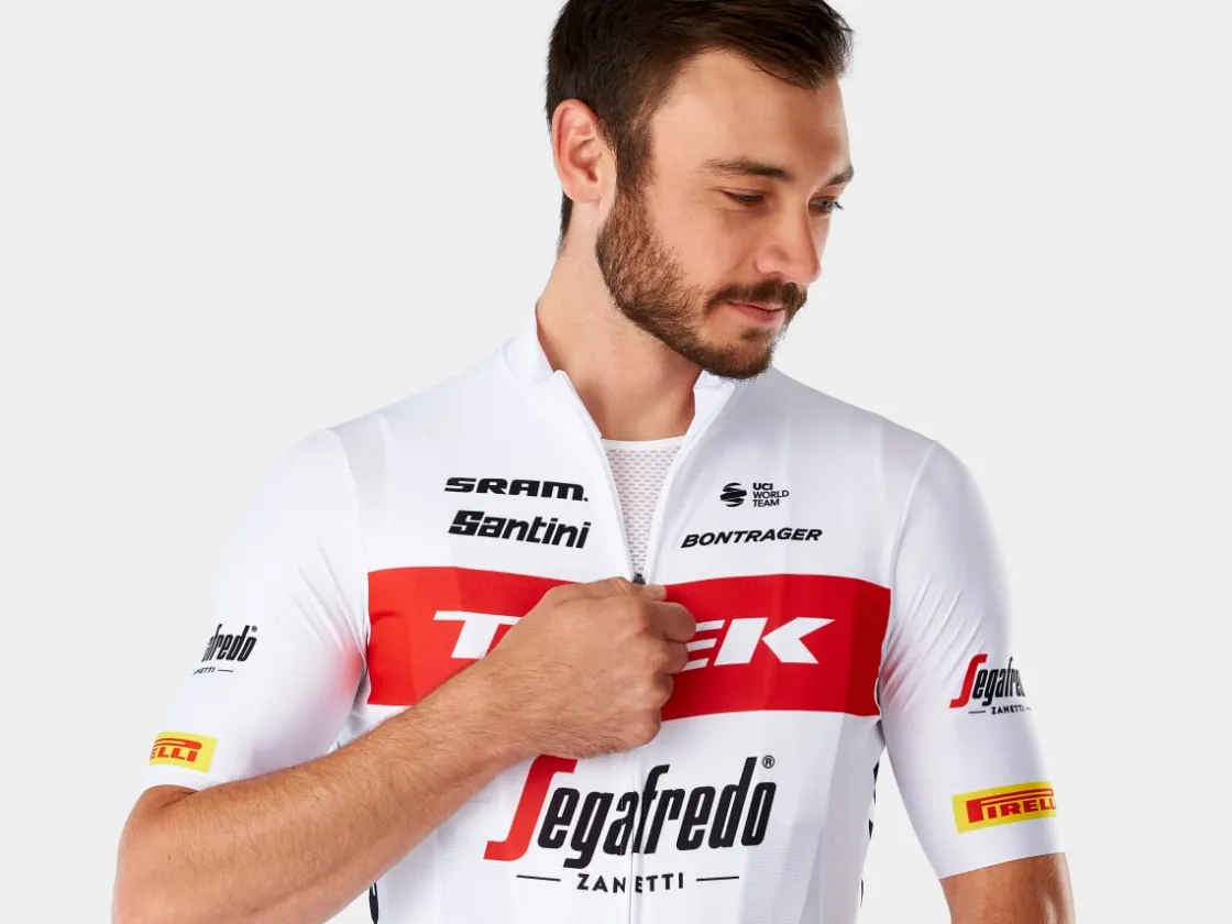 Trek Bikes Santini Trek-Segafredo Men's Team Replica Race Jersey White/Red Cheap