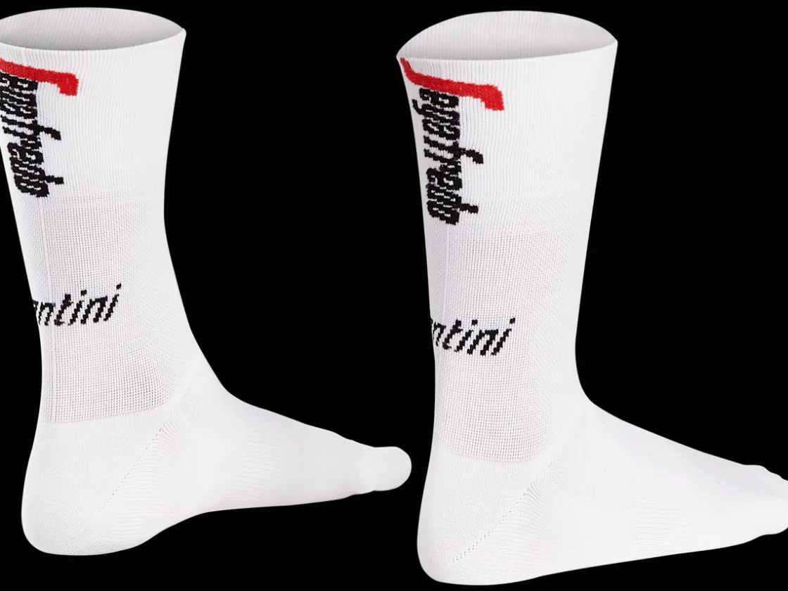 Trek Bikes Santini Trek-Segafredo Women's Team Cycling Socks White/Light Blue Flash Sale