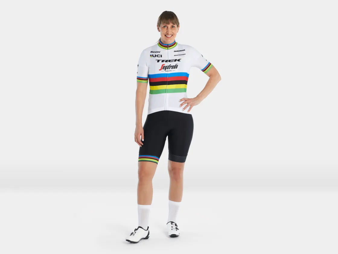 Trek Bikes Santini Trek-Segafredo Women's Replica World Champion Cycling Jersey White/Yellow Fashion