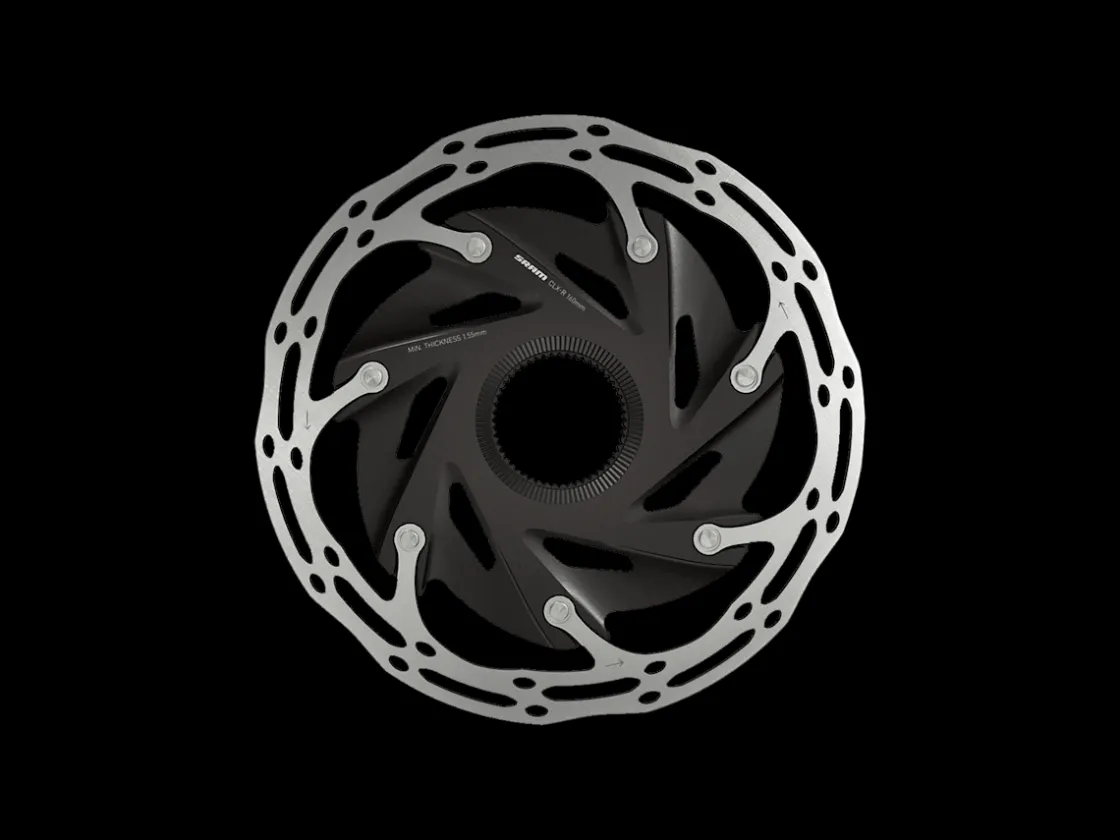 Trek Bikes SRAM CenterLine XR Centerlock Rounded Edge Disc Brake Rotor Silver/Black Flash Sale