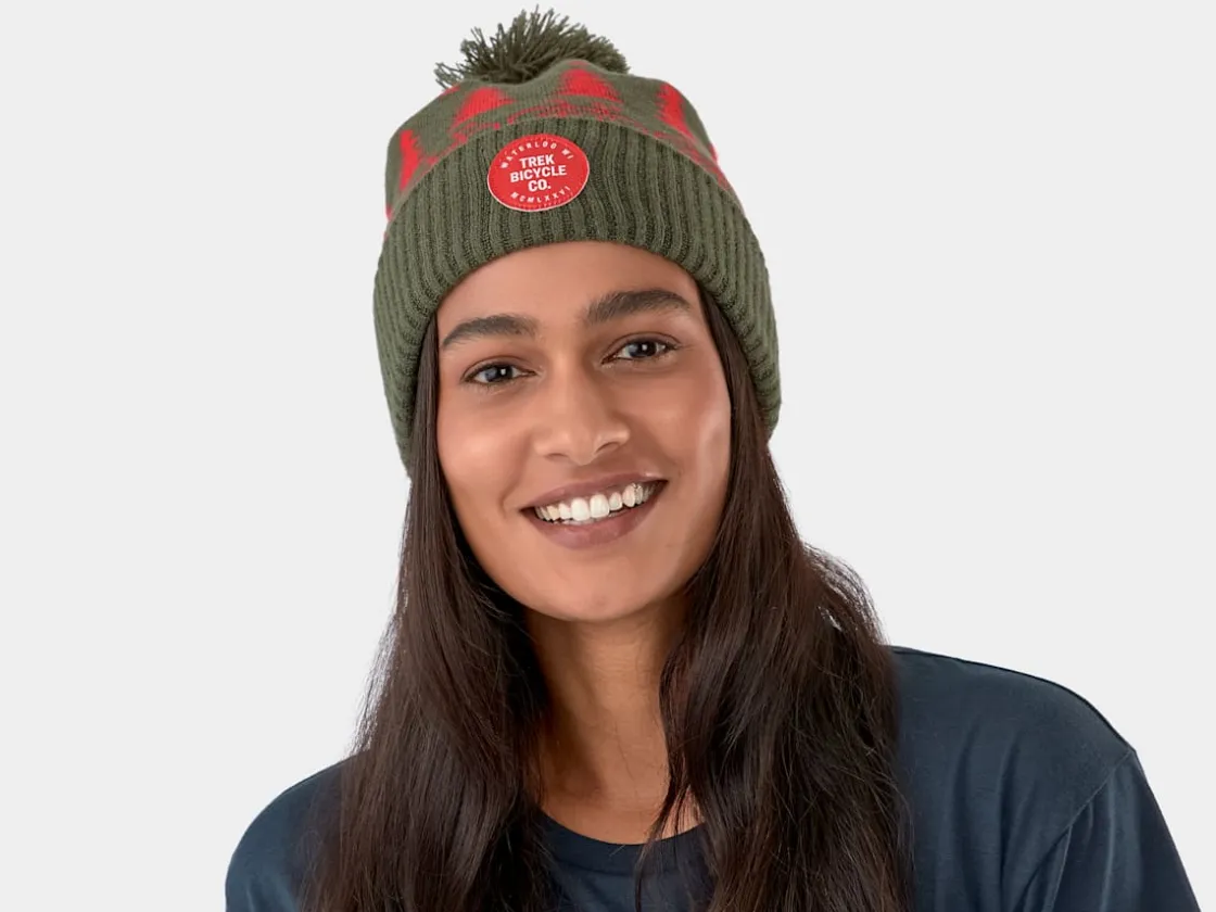 Trek Bikes Trek Holiday Pom Beanie Dark Green Flash Sale