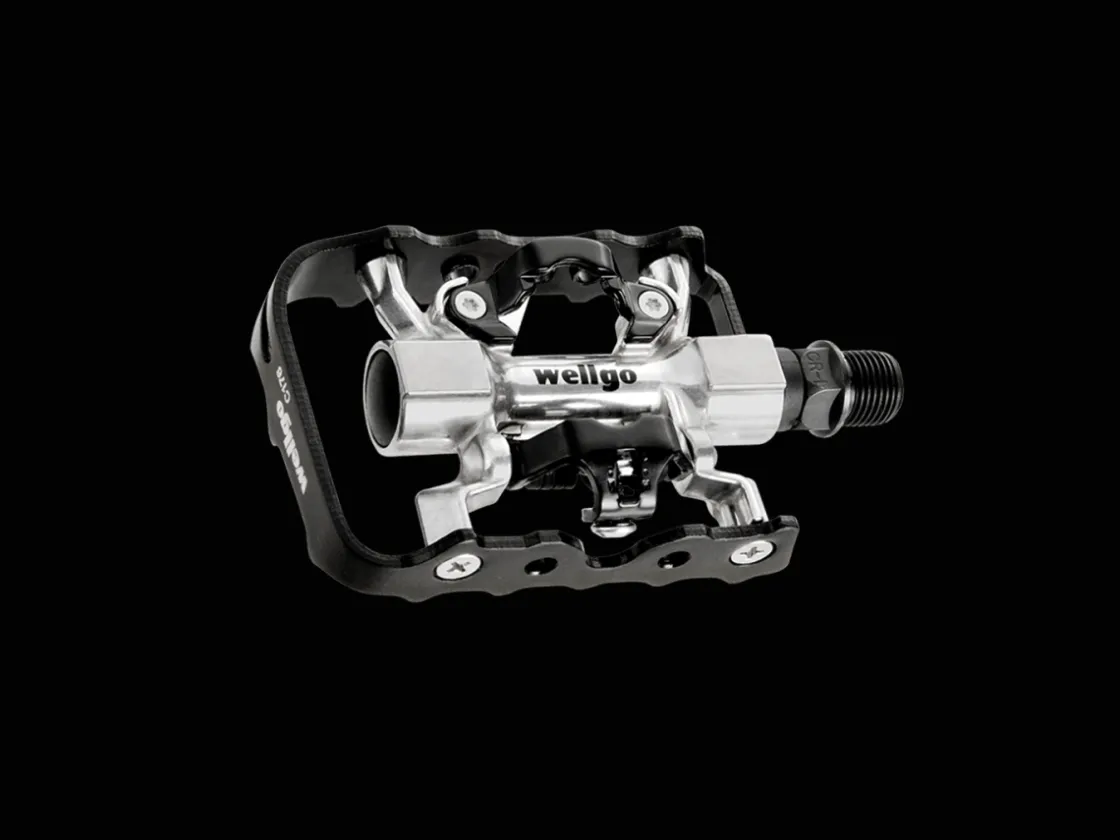 Trek Bikes Wellgo C176 Single Side Clipless with Platform Pedal Set Black/Silver Shop